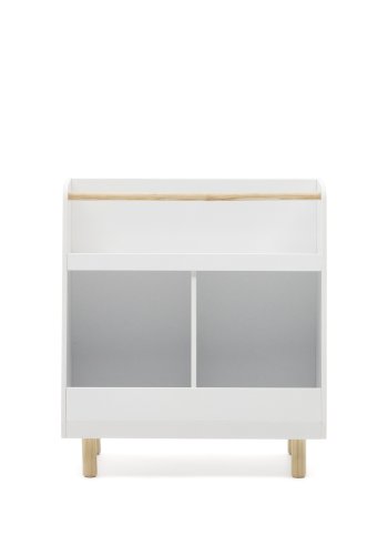 KAVE HOME Serwa barnebokhylle, m. 3 rom - hvit MDF og natur furu