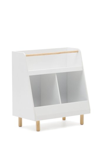 KAVE HOME Serwa barnebokhylle, m. 3 rom - hvit MDF og natur furu