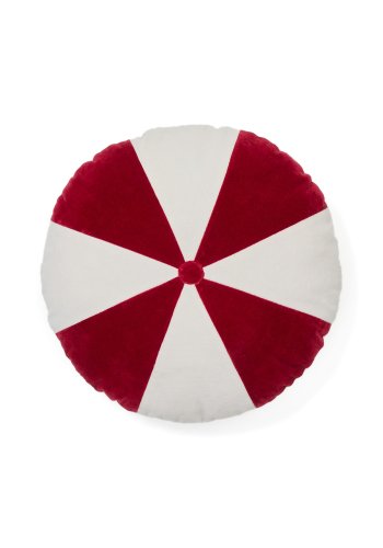 KAVE HOME Odet pyntepute for barn, rund - hvit og rd bomull (45)