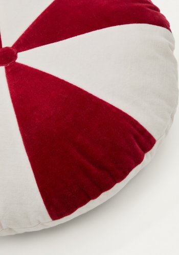 KAVE HOME Odet pyntepute for barn, rund - hvit og rd bomull (45)