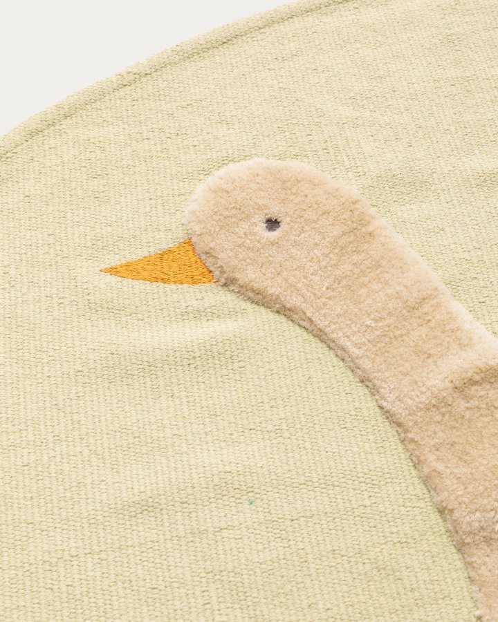 KAVE HOME Milu grnn, 100 % bomullsteppe med gsedun, 100 cm