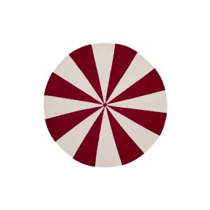 KAVE HOME Wirla gulvtppe til brn, rund - beige og rd bomuld (100)