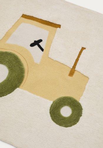 KAVE HOME Pecky beige, 100 % bomullsteppe med traktorfunksjon, 90 x 150 cm