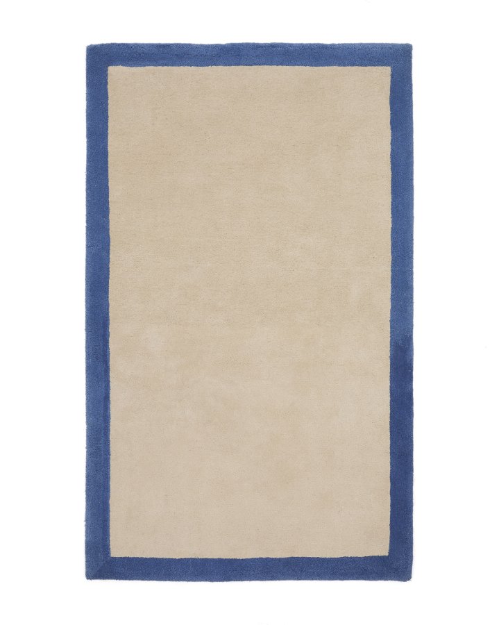 KAVE HOME Nalim teppe for barn, rektangulrt - beige og bl bomull (90x150)