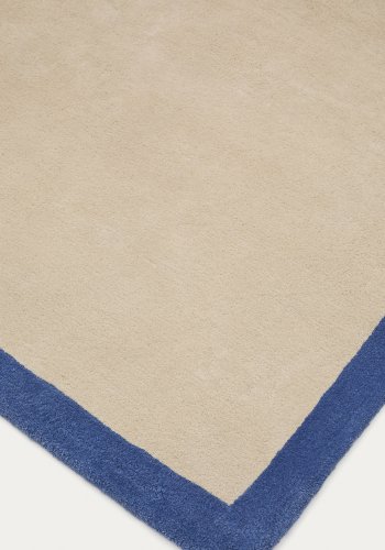 KAVE HOME Nalim teppe for barn, rektangulrt - beige og bl bomull (90x150)