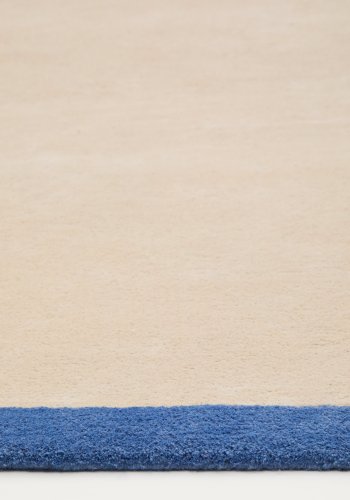 KAVE HOME Nalim teppe for barn, rektangulrt - beige og bl bomull (90x150)