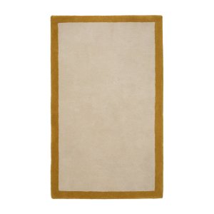 KAVE HOME Nalim gulvtppe til brn, rektangulr - beige og sennep bomuld (90x150)