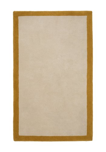 KAVE HOME Nalim teppe for barn, rektangulrt - beige og sennepsbomull (90x150)