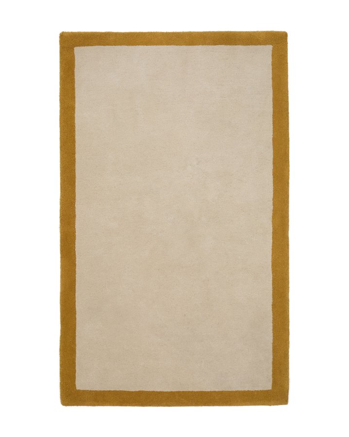 KAVE HOME Nalim teppe for barn, rektangulrt - beige og sennepsbomull (90x150)
