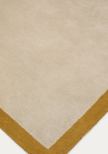 KAVE HOME Nalim teppe for barn, rektangulrt - beige og sennepsbomull (90x150)