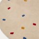 KAVE HOME Luli gulvt�ppe, rund - hvid bomuld med multifarvede prikker (�200)