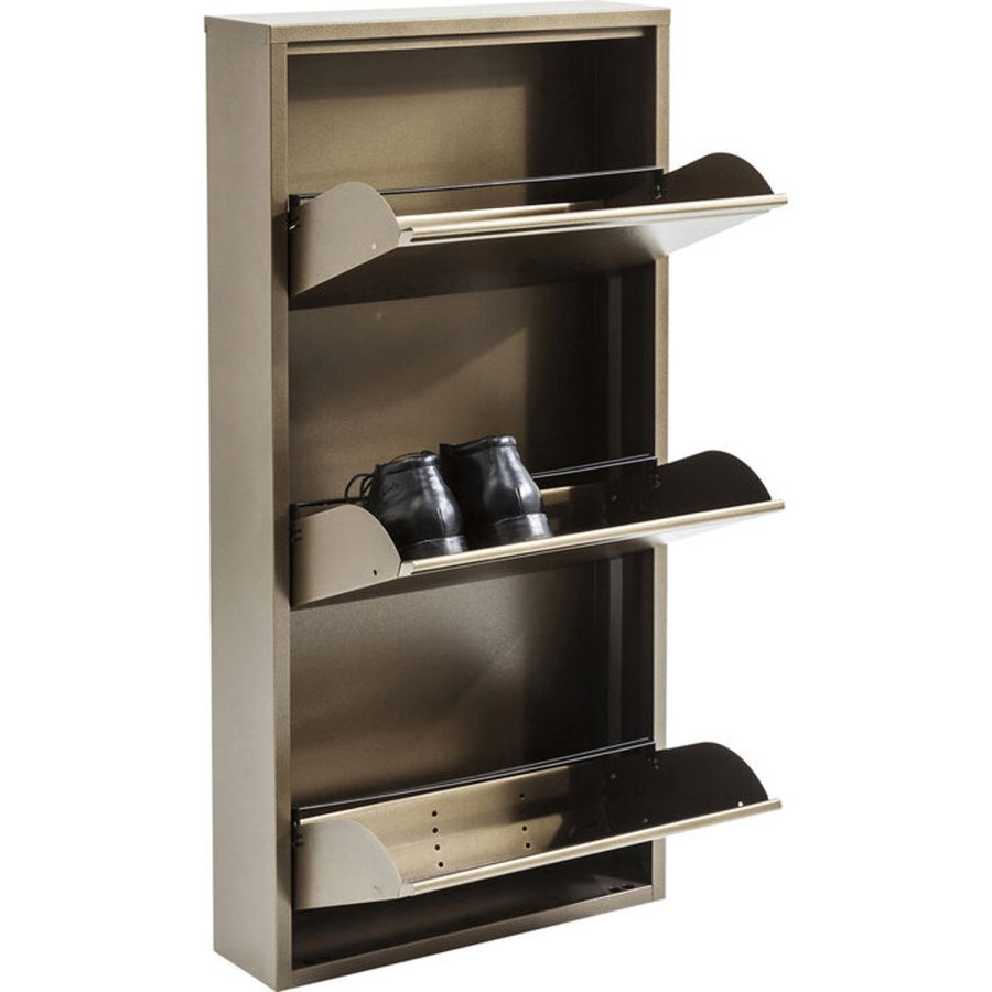 KARE DESIGN Caruso 3 Skoskap i bronse, m. 3 rom - bronse stl