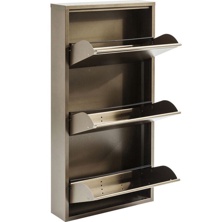 KARE DESIGN Caruso 3 Skoskap i bronse, m. 3 rom - bronse stl