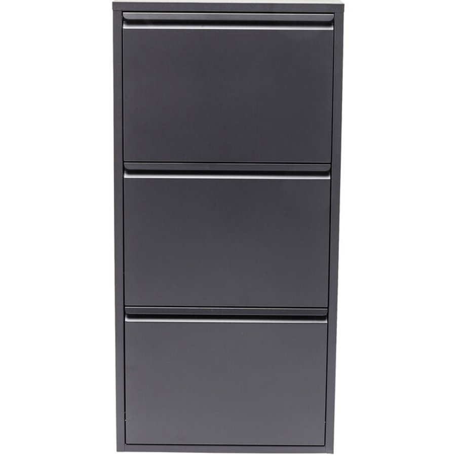 KARE DESIGN Caruso 3 Antrasitt skoskap, m. 3 rom - antrasittgrtt stl