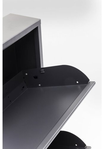 KARE DESIGN Caruso 3 Antrasitt skoskap, m. 3 rom - antrasittgrtt stl