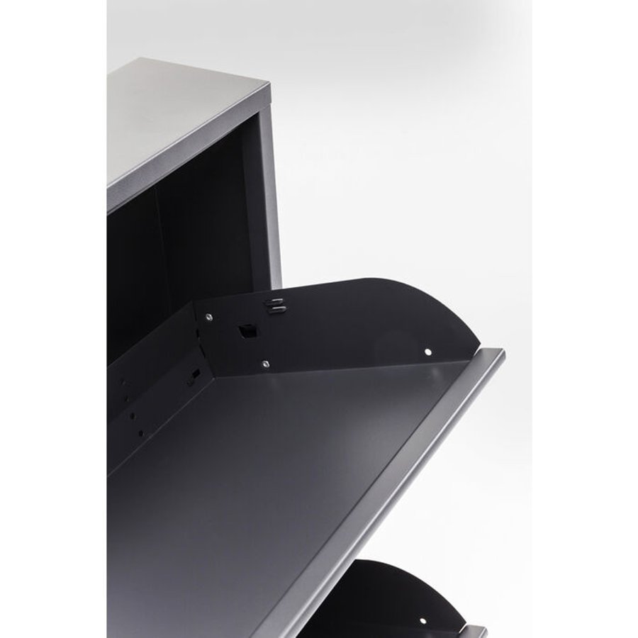 KARE DESIGN Caruso 3 Antrasitt skoskap, m. 3 rom - antrasittgrtt stl