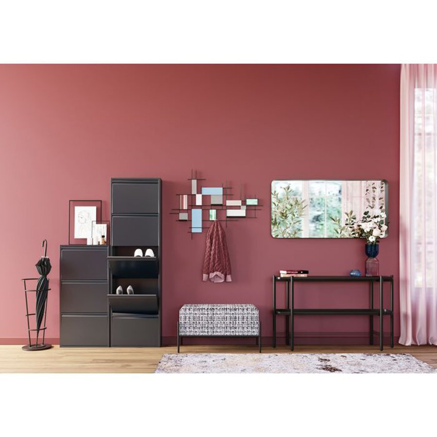 KARE DESIGN Caruso 5 Antrasitt skoskap, m. 5 rom - antrasittgrtt stl