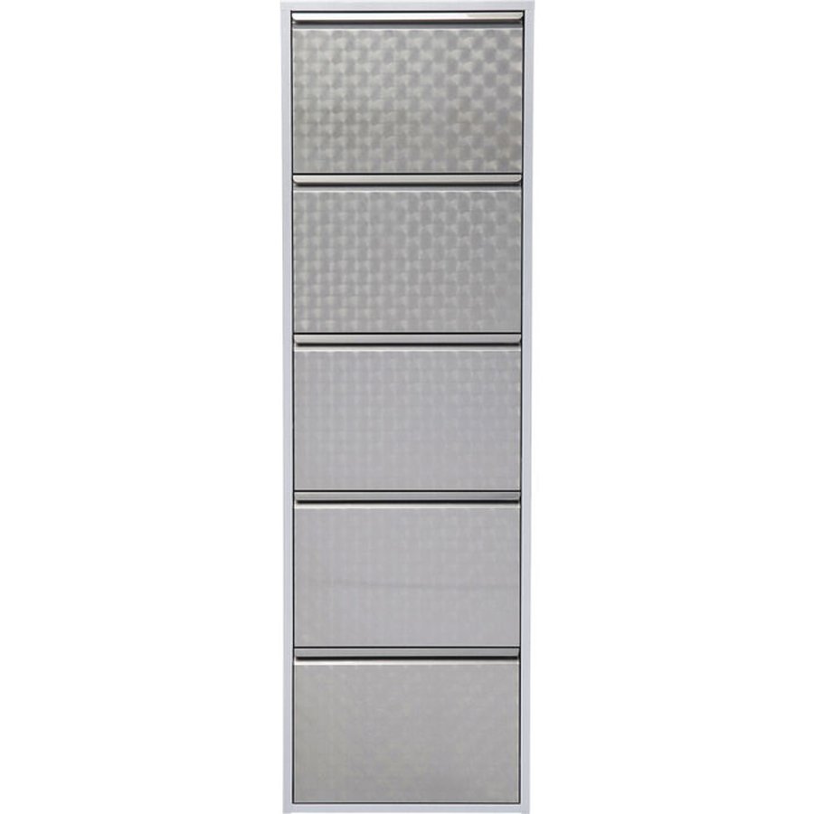 KARE DESIGN Caruso 5 Slv brstet skoskap, m. 5 rom - slv stl