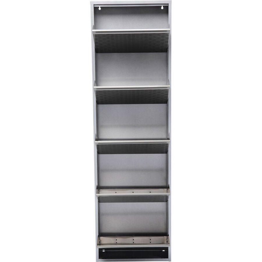 KARE DESIGN Caruso 5 Slv brstet skoskap, m. 5 rom - slv stl