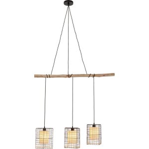 KARE DESIGN Three Grids loftlampe - hvid keramik porceln, stl og natur bg