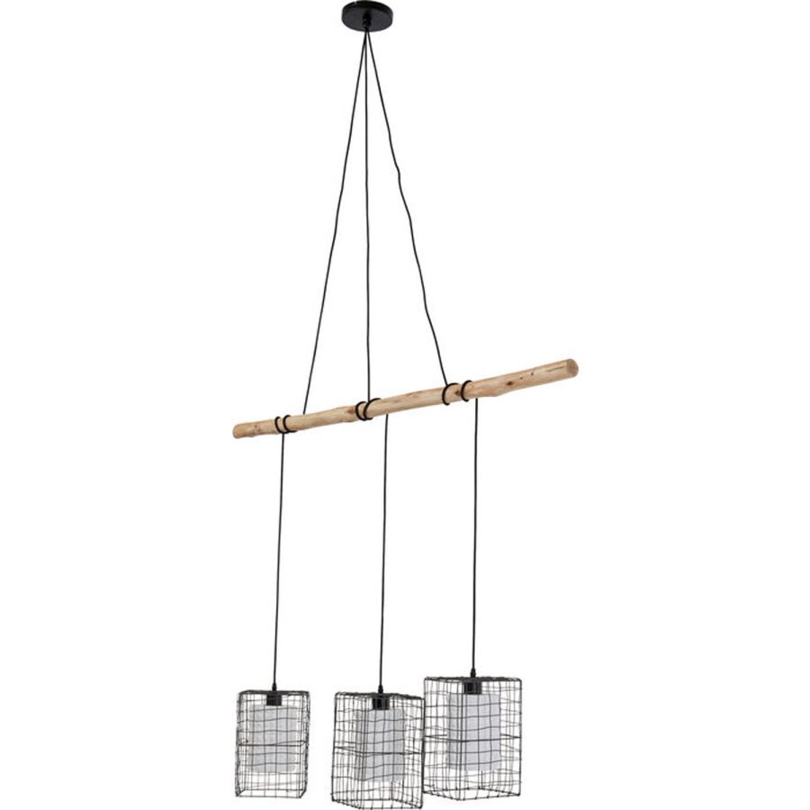 KARE DESIGN Three Grids loftlampe - hvid keramik porceln, stl og natur bg
