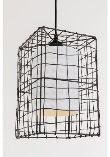 KARE DESIGN Three Grids loftlampe - hvid keramik porceln, stl og natur bg