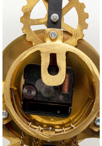 KARE DESIGN Clockwork Wanduhr - Messing und schwarzes Aluminium (126x46)