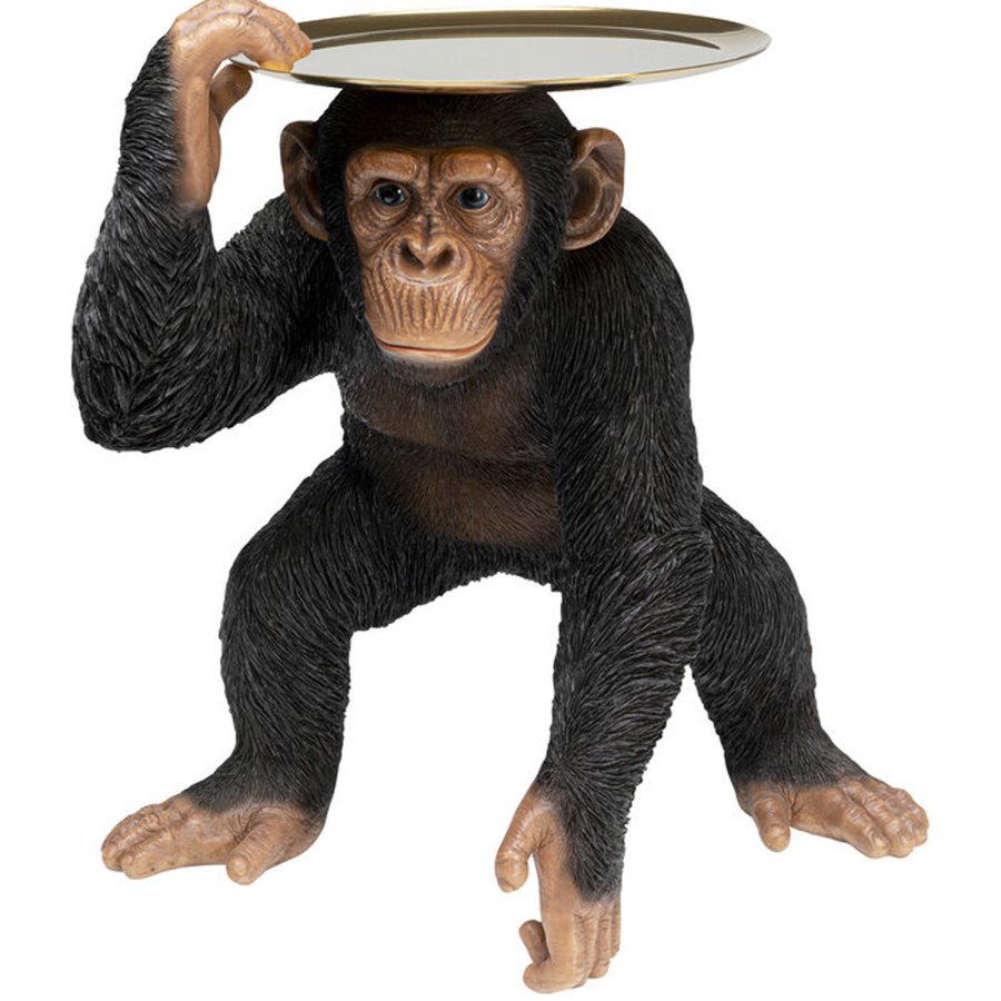 KARE DESIGN Butler Playing Chimp figur - multifarvet polyresin og stl (H:52cm)