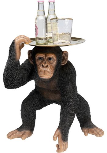 KARE DESIGN Butler Playing Chimp figur - multifarvet polyresin og stl (H:52cm)