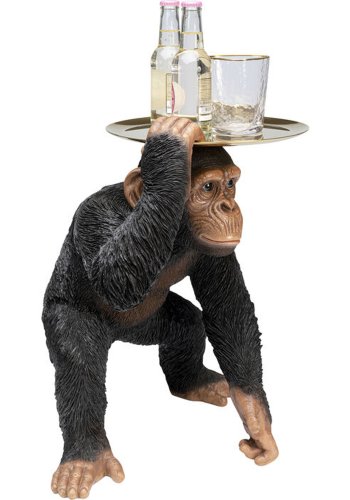 KARE DESIGN Butler Playing Chimp figur - multifarvet polyresin og stl (H:52cm)