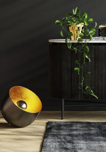 KARE DESIGN Apollon gulvlampe, rund - sort og gylden stl (35)