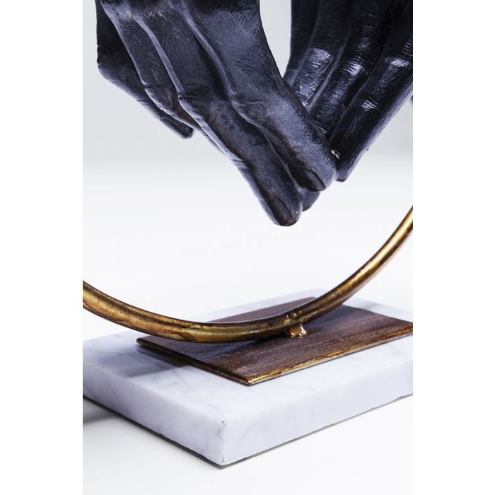 KARE DESIGN Object Elements Heart Hand figur - polyresin og marmor (H:33,5cm)