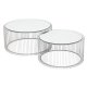 KARE DESIGN Wire Couchtisch - Silberglas/Silberstahl, rund (2/Set)