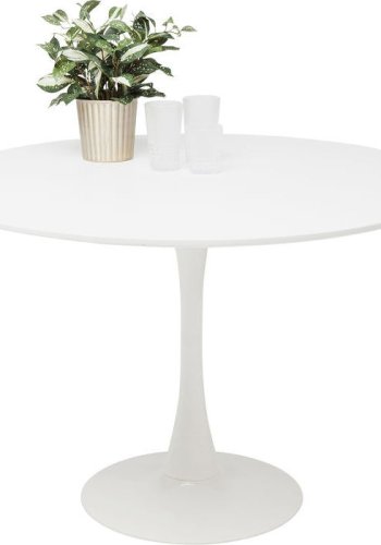 KARE DESIGN Schickeria spisebord, rund - hvid MDF og hvid stl (110)