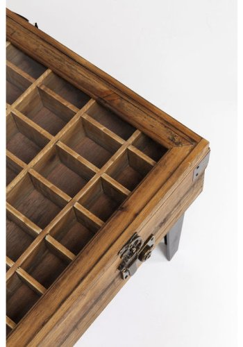 KARE DESIGN Collector salongbord, med oppbevaring - klart glass og naturlig grantre (122x55)