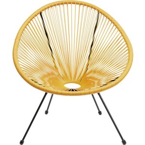 KARE DESIGN Acapulco Yellow lnestol/havestol - gul polyethylen og stl