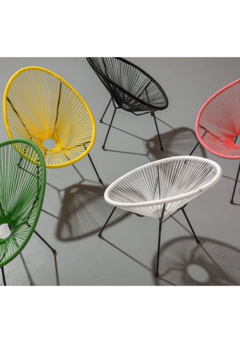 KARE DESIGN Acapulco Yellow lnestol/havestol - gul polyethylen og stl