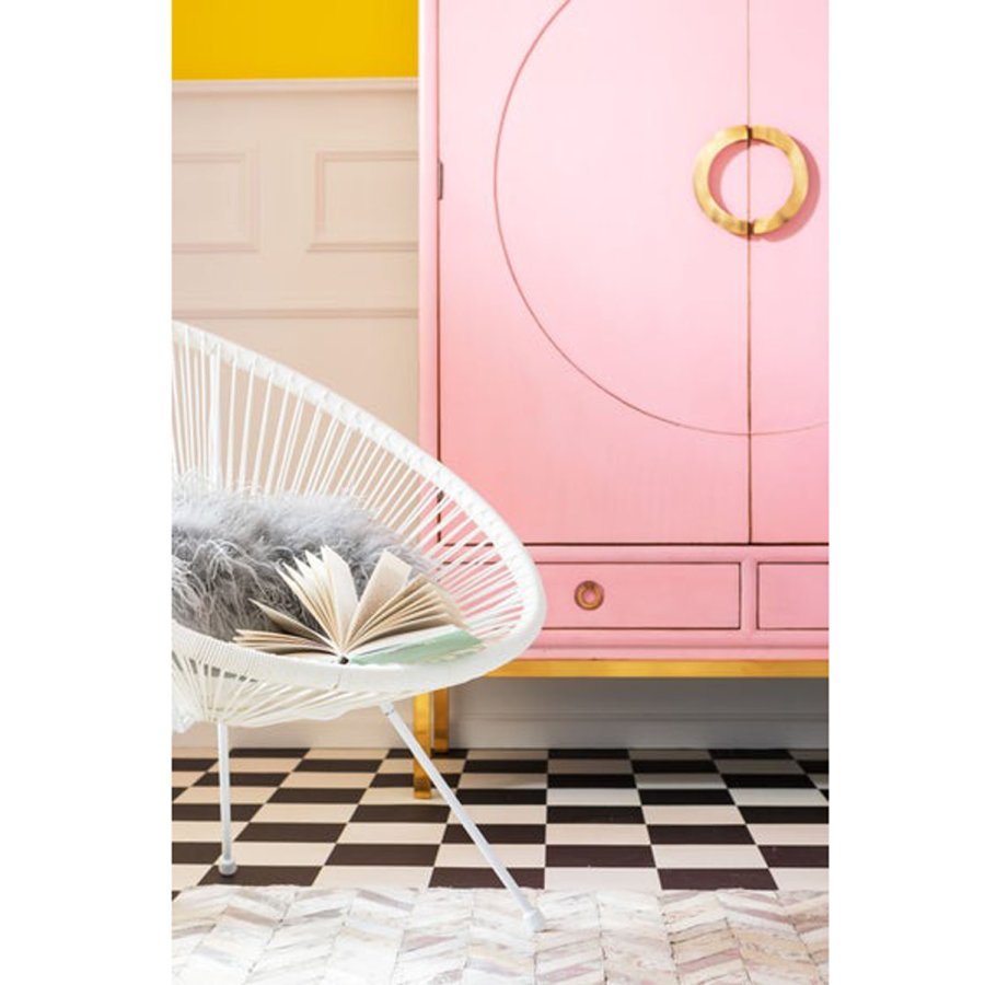 KARE DESIGN Acapulco White lnestol/havestol - hvid polyethylen og stl