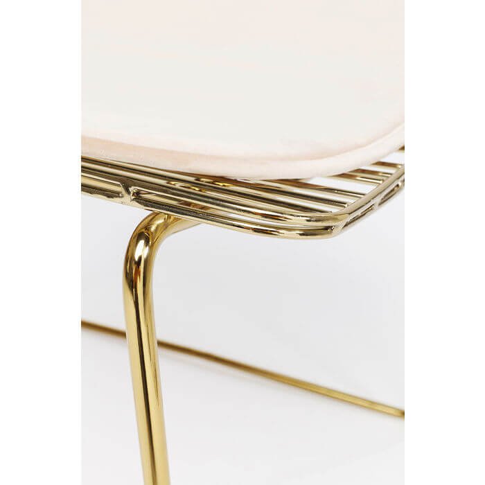 KARE DESIGN Solo spisebordstol - gullfarget stl med lett kunstskinnpute 