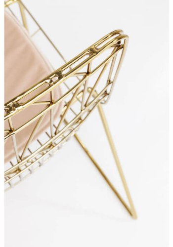 KARE DESIGN Solo spisebordstol - gullfarget stl med lett kunstskinnpute 