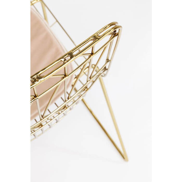 KARE DESIGN Solo spisebordstol - gullfarget stl med lett kunstskinnpute 