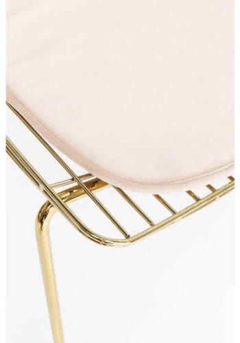 KARE DESIGN Solo spisebordstol - gullfarget stl med lett kunstskinnpute 