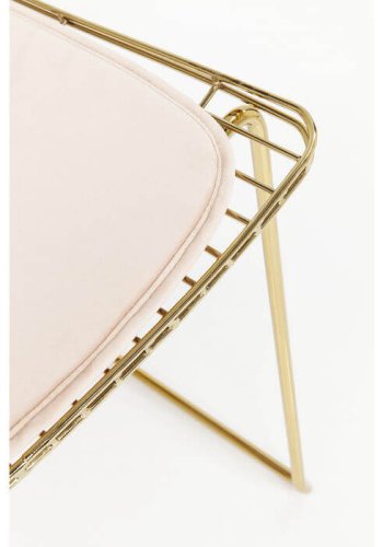 KARE DESIGN Solo spisebordstol - gullfarget stl med lett kunstskinnpute 