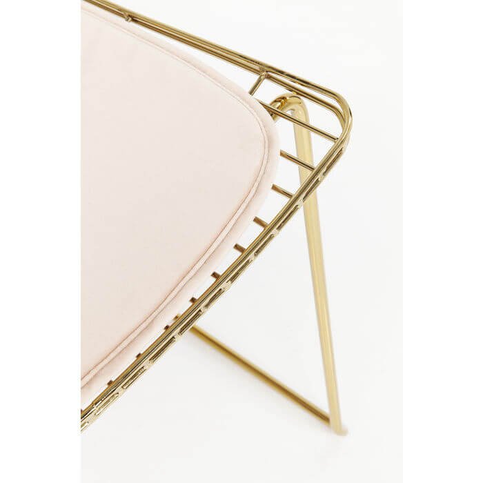 KARE DESIGN Solo spisebordstol - gullfarget stl med lett kunstskinnpute 