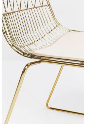 KARE DESIGN Solo spisebordstol - gullfarget stl med lett kunstskinnpute 