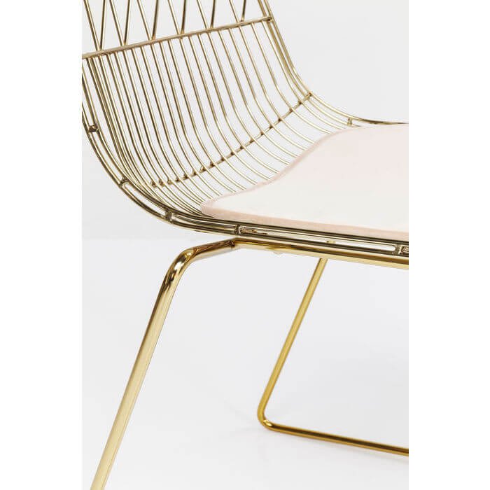 KARE DESIGN Solo spisebordstol - gullfarget stl med lett kunstskinnpute 