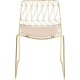 KARE DESIGN Solo spisebordstol - gullfarget stl med lett kunstskinnpute 