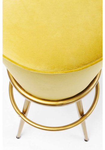 KARE DESIGN Lady Rock barkrakk - gult stoff/PU m. stlben, m. fotsttte, rund (:48)