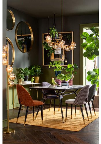 KARE DESIGN Curve MO Veggspeil i messing, rundt - speilglass og messingstl (100)