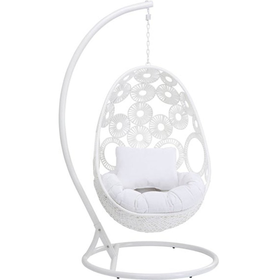KARE DESIGN Ibiza White hngestol - hvid polyester, polyrattan og stl